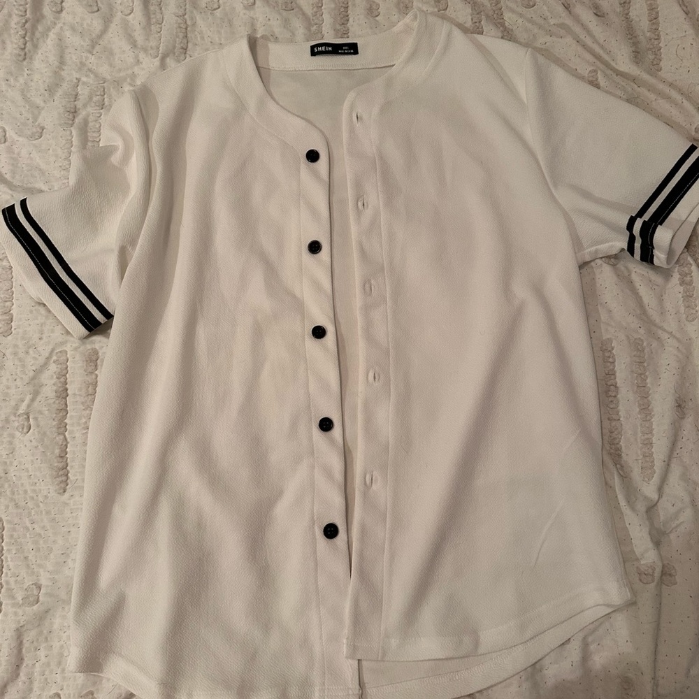 White baseball shirt